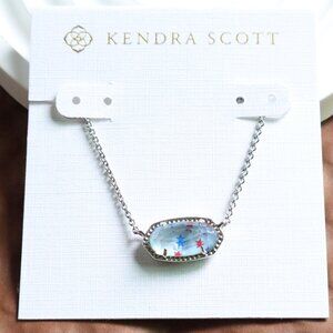 Kendra Scott Red White Blue Star Silver Necklace - Elisa